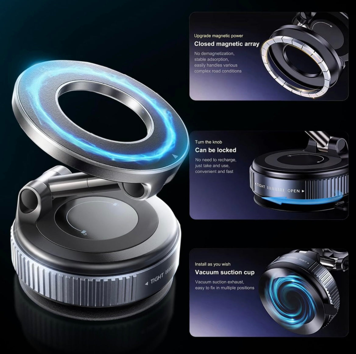 Magnetic Wireless Phone Holder Stand – Foldable 360° Adjustable Design