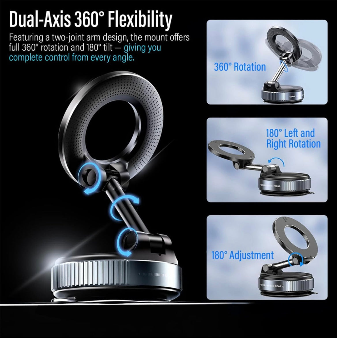 Magnetic Wireless Phone Holder Stand – Foldable 360° Adjustable Design