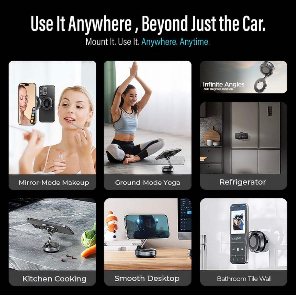 Magnetic Wireless Phone Holder Stand – Foldable 360° Adjustable Design